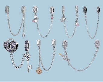 Pandora Family Heart Safety Chain Charm 