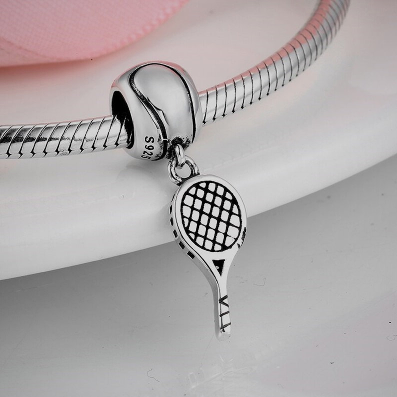 925 Sterling Silver Tennis Racket Beads Charms for Pandora Etsy New