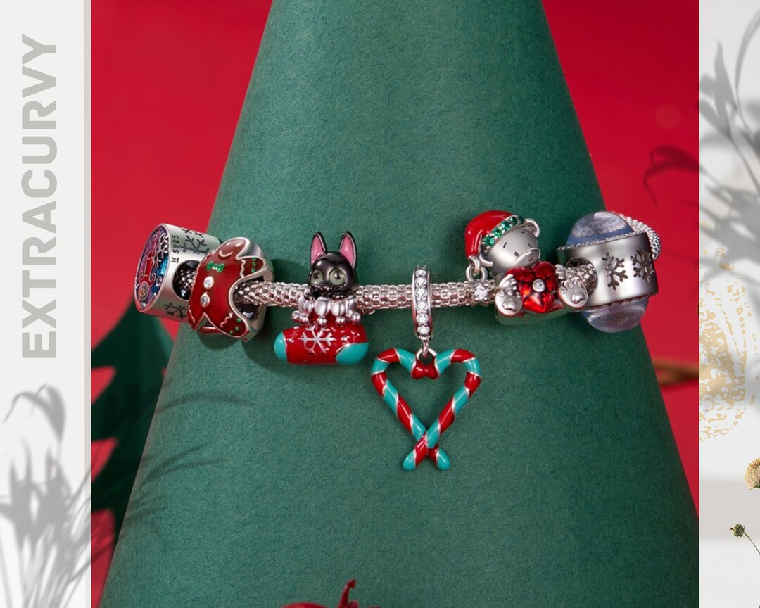 Christmas Charms for Bracelets, Snowflake Christmas Tree Santa Snowman