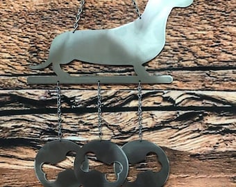 Dachshund Wind chime, Datsun wind Chime, Weiner Dog Wind Chime, Dachshund Decor, Datsun Decor, Weiner dog Decor