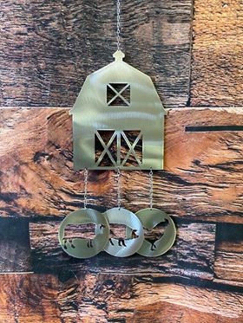 Barn Wind Chime Farmhouse Decor Farm Animals Chime Farm Etsy