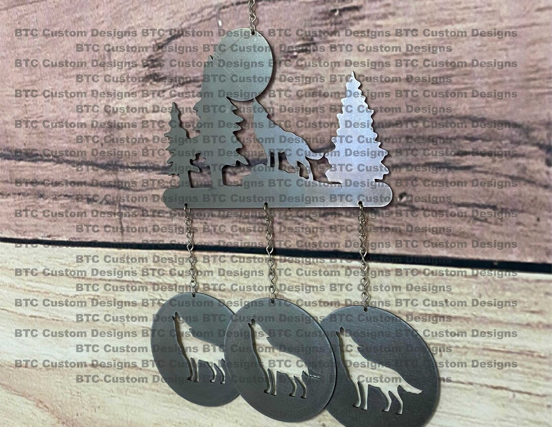 Wolf Chime, Wolf Wind Chime, Wolf Yard Art, Wolf Art, Wolf, Wolf Chimes