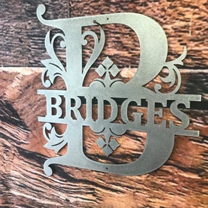 Metal Regal Monogram with Name, Metal Monogram, Metal Wall Art, Metal Decor