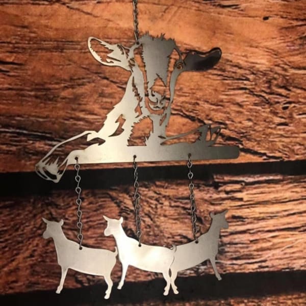 Goat wind chime, Farmhouse Decor, Goat chime, Farm wind chime