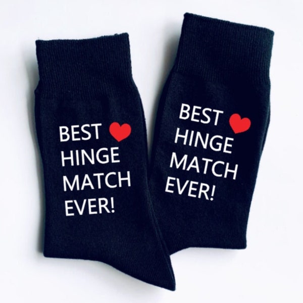 Best Hinge Match Ever, Hinge Socks, valentines day, novelty socks, funny birthday gift, anniversary gift, valentines gifts, mens gifts
