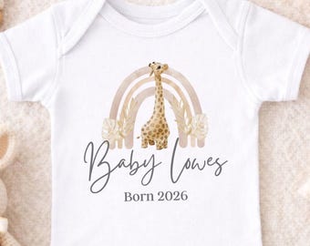 Personalised Baby Giraffe Bodysuit
