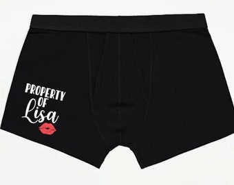 Property of boxers, funny mens underwear, valentines day gift boyfriend, gift for him, personalised boxers, husband gift, gifts for him