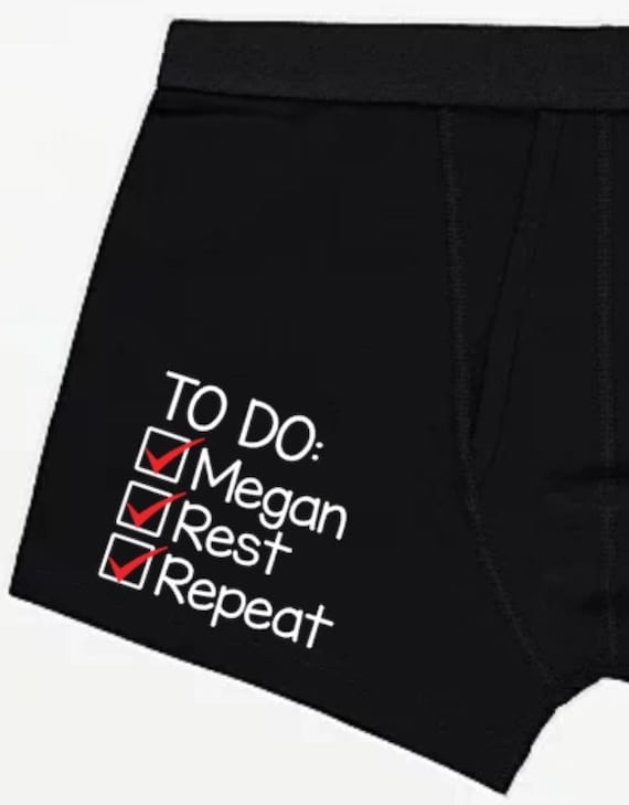 To Do List Boxers, Funny Mens Underwear, Valentines Day Gift Boyfriend,  Gift for Him, Personalised Boxers, Husband Gift, Gifts for Him 