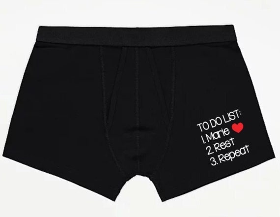 To Do List Boxers, Funny Mens Underwear, Valentines Day Gift Boyfriend, Gift  for Him, Personalised Boxers, Husband Gift, Gifts for Him -  Canada