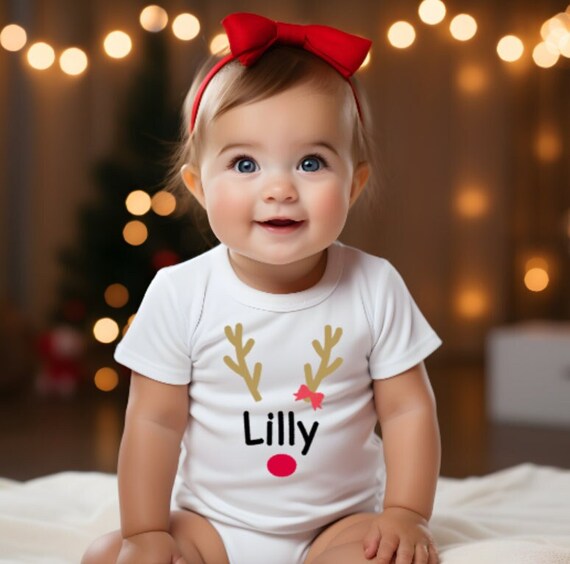 Personalised Christmas Reindeer Baby Vest Family Matching Reindeer Baby Vest Christmas Gift Baby Gifts Stocking Fillers Christmas Eve Etsy UK