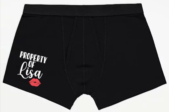 Property of Boxers, Funny Mens Underwear, Valentines Day Gift Boyfriend,  Gift for Him, Personalised Boxers, Husband Gift, Gifts for Him 
