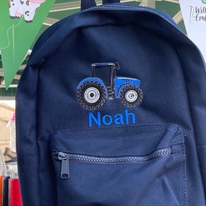 Kids Mini Backpack - Tractor Embroidery Personalised