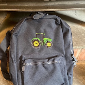 Childrens Mini Backpack With Tractor Embroidery Design