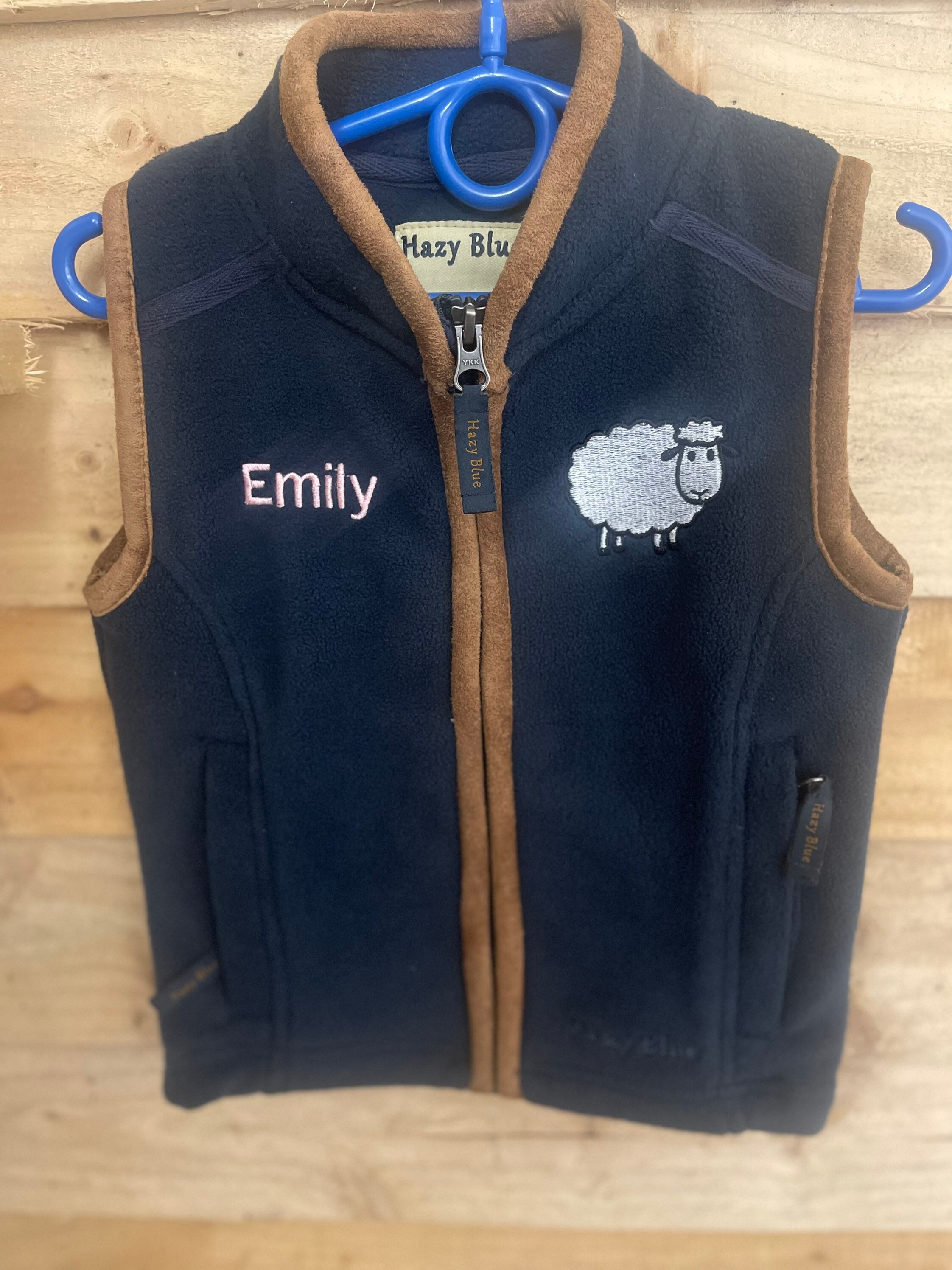 Personalised Children's Fleece Gilet With Sheep Design UK