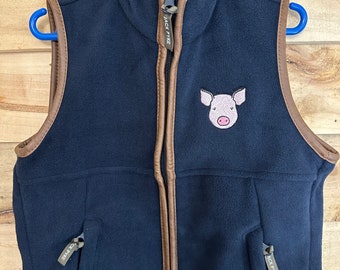 Children’s Fleece Gilet With Pig Design