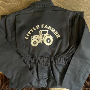 Little Farmer Tractor Design Overalls - Navy