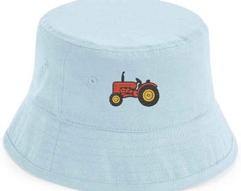 Vintage Tractor Bucket Hat – Embroidered Farm Classic | Country Life Gift for Farmers & Tractor Enthusiasts | Adults and Kids