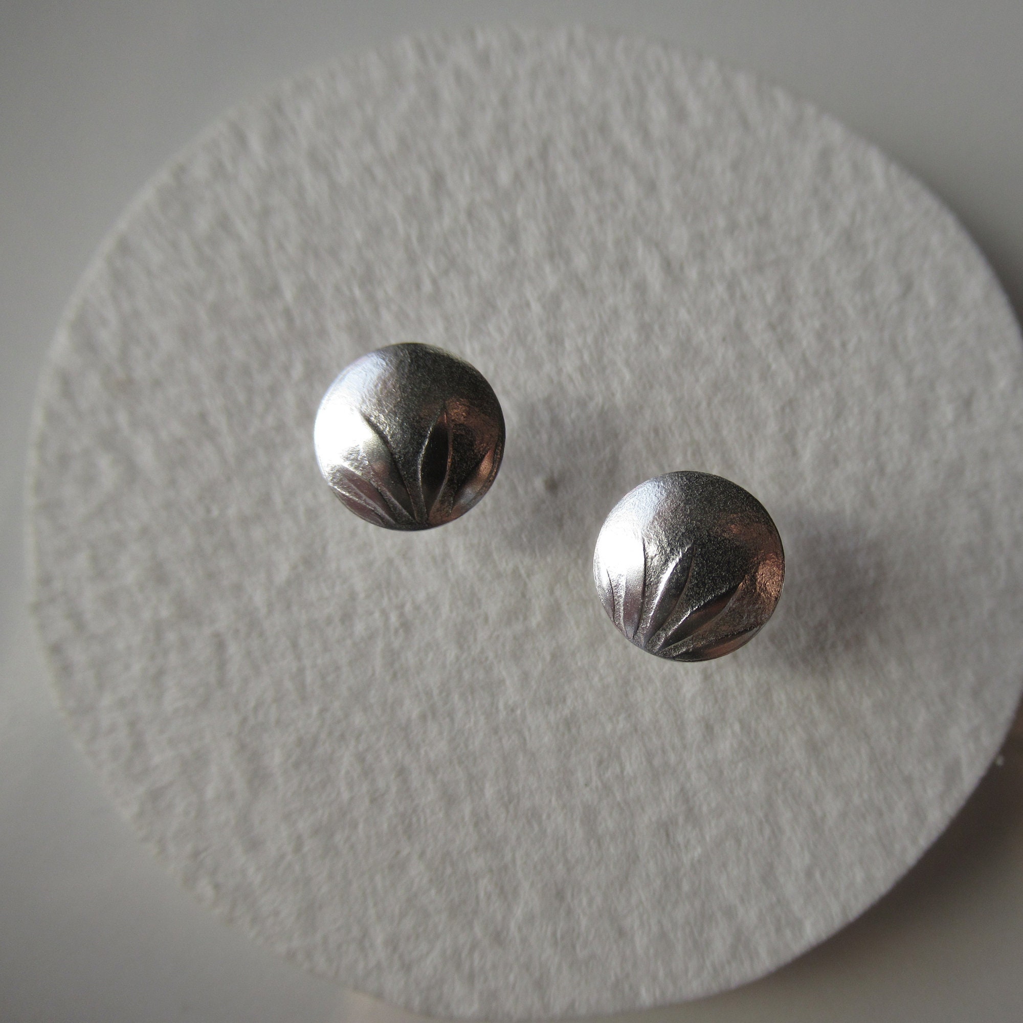 Small silver studs Convex Designer Handmade Unique Etsy