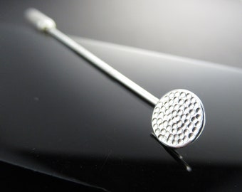 Silver gift pin, Handmade textured scarf brooch, Modern minimalist accessory pin
