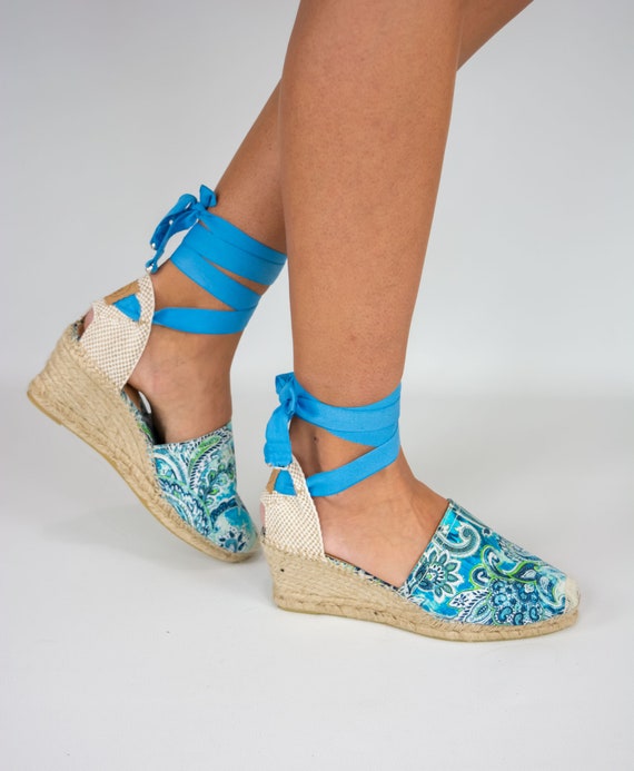 Turquoise espadrilles sales wedge