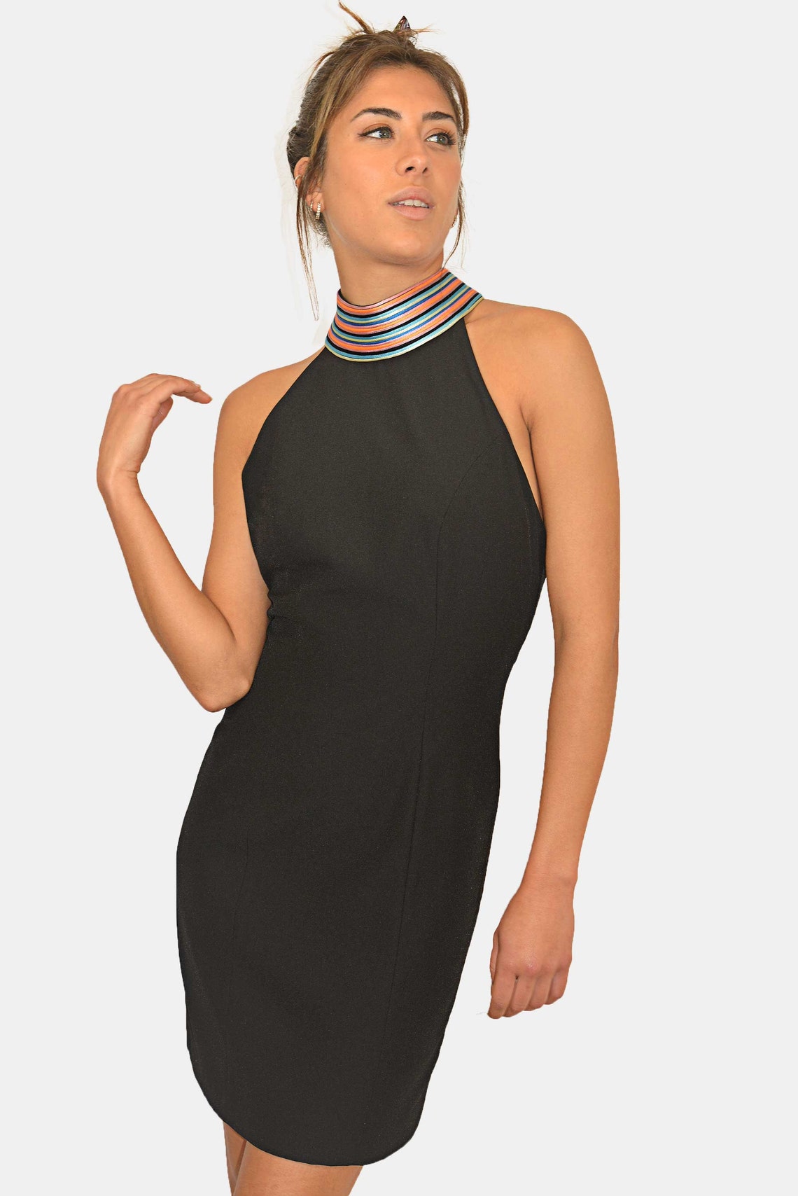 Little black dress Black halter dress Black off shoulder Etsy