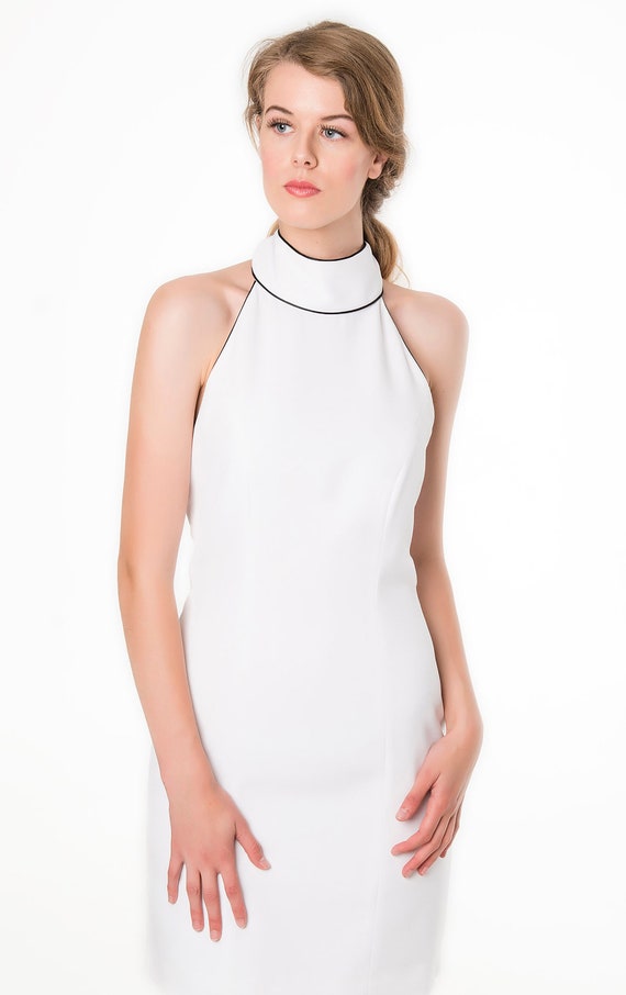 little white halter dress