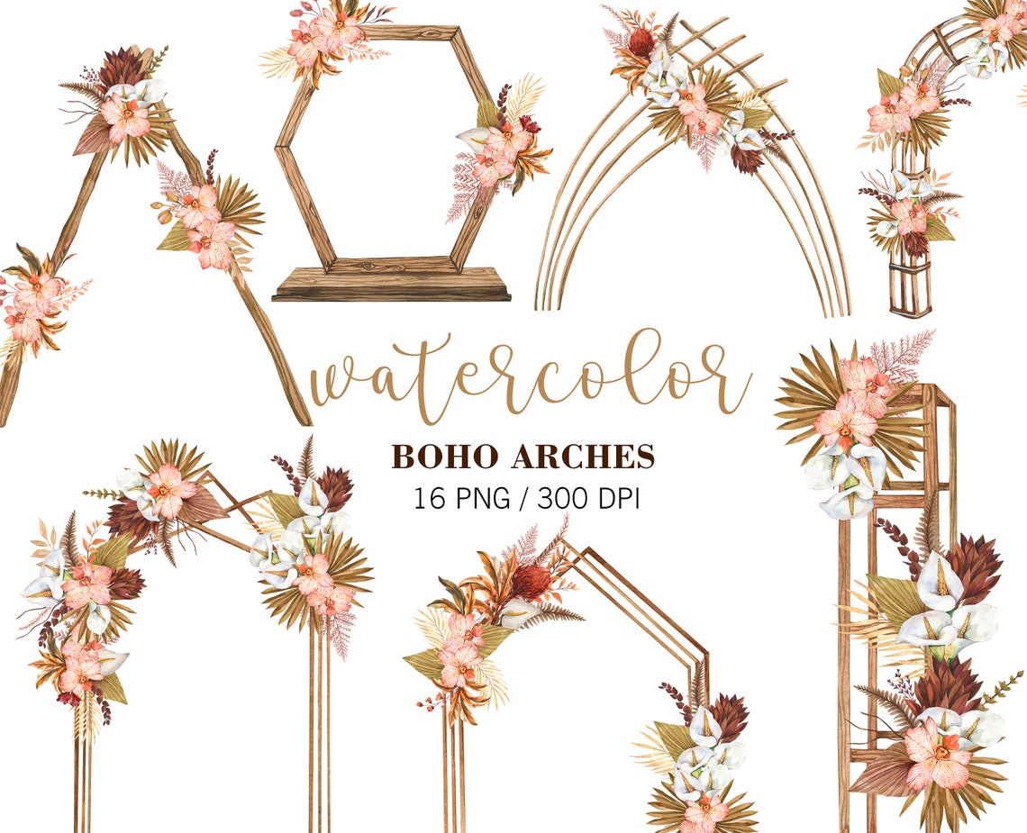 Boho Wedding Arch Boho Flowers Decor Watercolor Wedding Etsy Australia