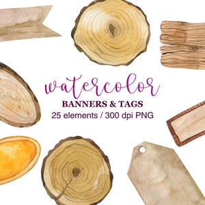 Aquarell Tag Clipart, Banner Clipart, Tag Clipart, Aquarell Etiketten, Aquarell Clipart, Banner für Text, digitale Etiketten, Geschenk rote Tags
