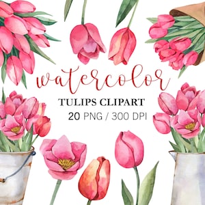 Aquarel bloemen clipart, tulp clipart, liefde png, bloemenkrans, tulpenboeketten, Moederdag, bloemen bruiloft decor, handgeschilderde tulpen