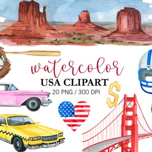 Aquarel VS clipart, Amerika clipart, Independence Day clipart, patriottische kleur, vlag clipart, patriottische clipart, schaafmachine stickers, png