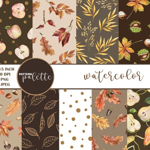 Aquarell Herbst nahtlose Muster, Herbst Muster, Herbst Blätter Muster, Baby Kleidung Muster, PNG, Aquarell Scrapbooking Hintergrund