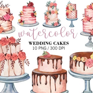 Hochzeit Kuchen Clipart, Hochzeit Clipart, Blumen Kuchen, Aquarell Geburtstag Kuchen Clipart, Kuchen Logo-Design, Süßigkeiten Clipart, PNG, Lebensmittel Bäckerei