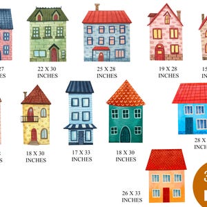 Watercolor Houses Clipart PNG Cute Houses, Nursery Decor, Tiny House ...