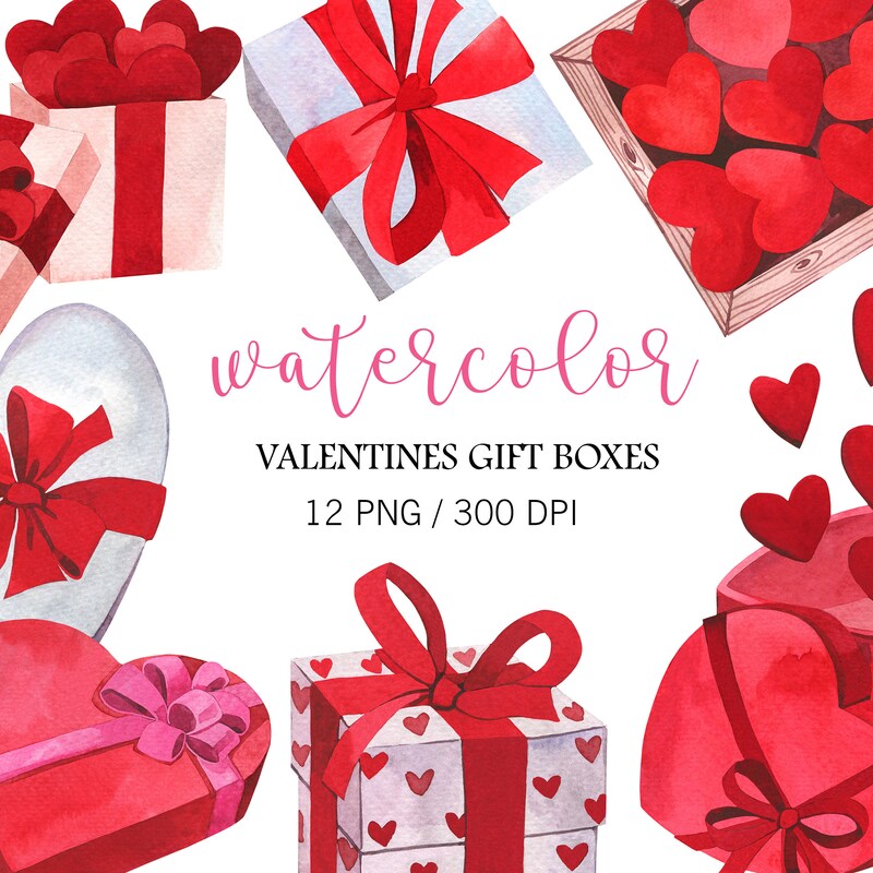Watercolor Valentine - Etsy