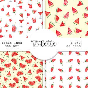 Wassermelone Musterdesign, Wassermelone Muster, Wassermelone Druck Stoff, Obst Digital Papier, Sommer Obst Hintergrund