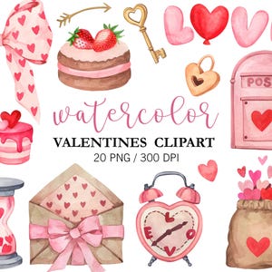 Aquarel Valentijnsdag, liefde PNG Valentijnsdag clipart, Lone Letters, PNG Valentijnsdag snoep taart Valentijnsdag klok, harten liefde stickers