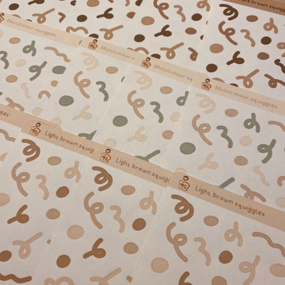 confetti ribbon sticker sheet squiggles stickers kpop polco etsy