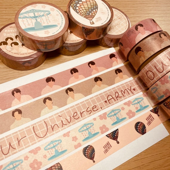 1 Set Hand Account Tape Cartoon Self Adhesive Washi DIY Sticker Paper Tape  for Home Beige Washi 