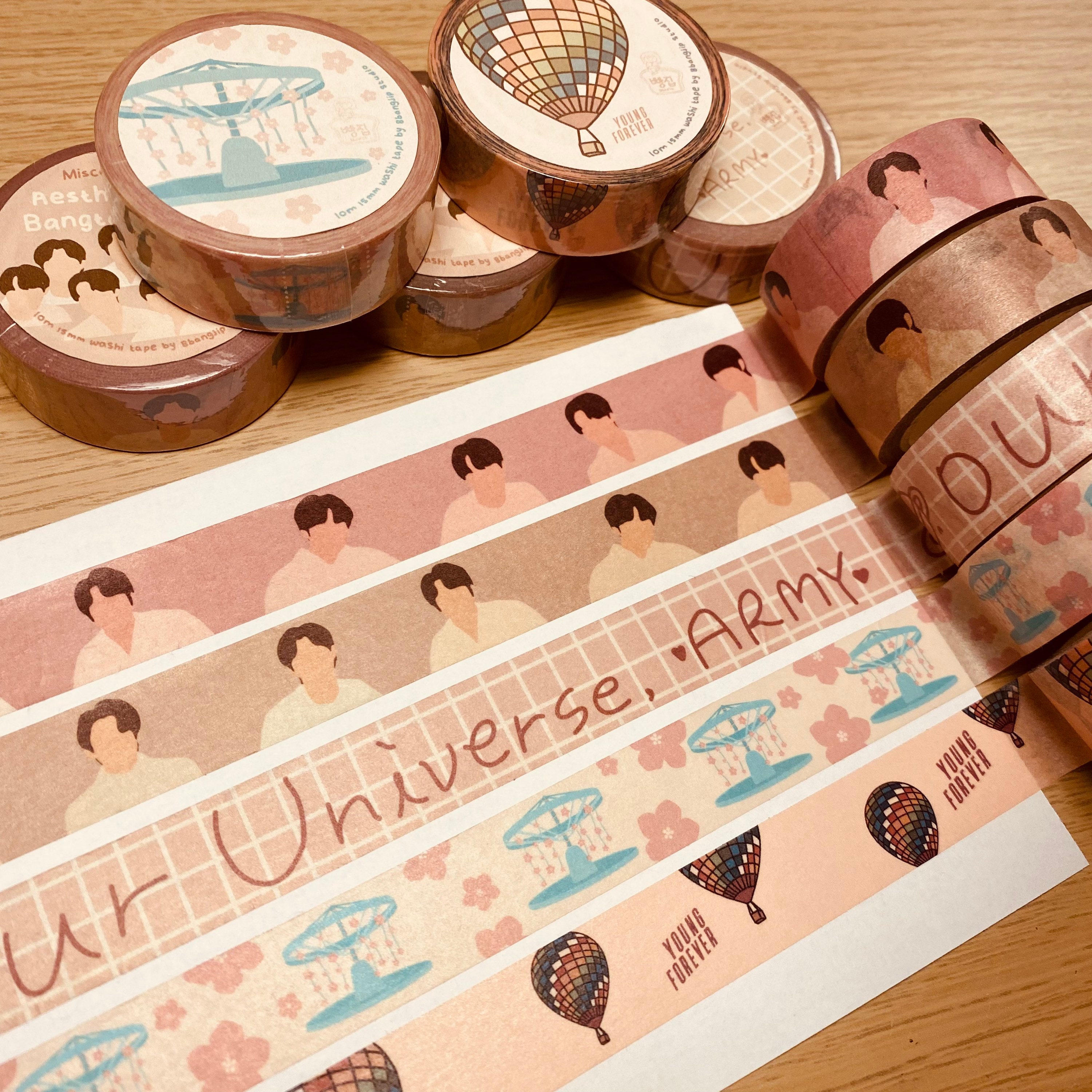 Buy BTS Washi Tapes Pretty Aesthetic Washi Tape Neutral Washi Online in India - Etsy