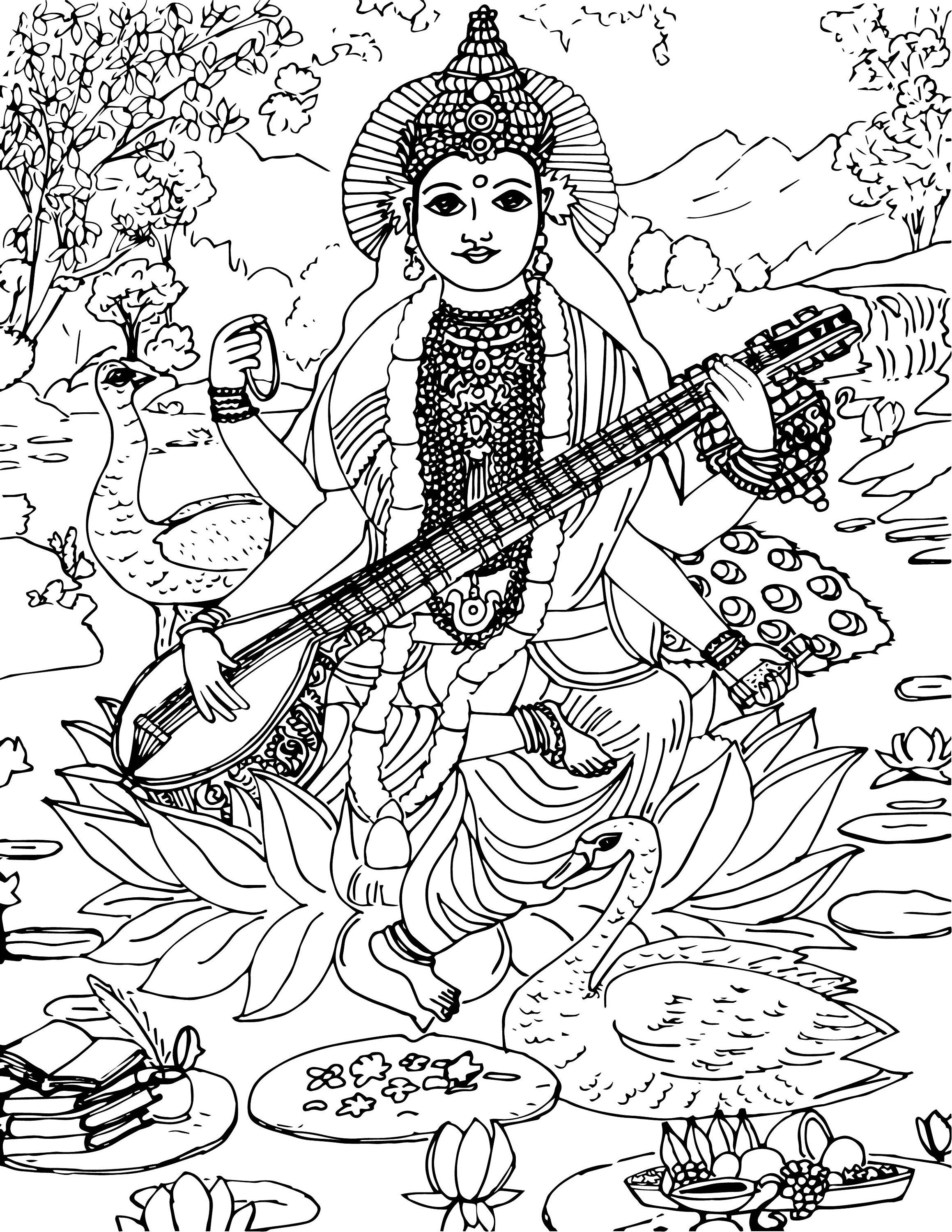 Saraswati Picture Printable