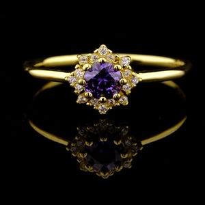 14K Gold Amethyst Ring: February Birthstone Jewelry Gift