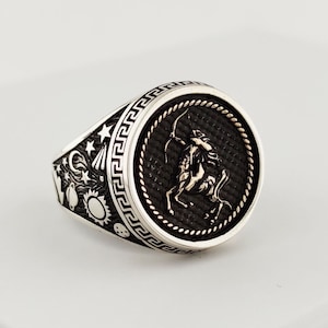 Sagittarius Signet Ring: 925 Sterling Silver Astrology Jewelry