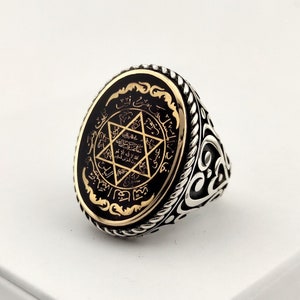 Silver Seal Of Solomon Ring , Solomon Signet Ring , talisman Solomon Ring, Solomon ring, kabbalah ring, Handmade Silver Ring, gift for him