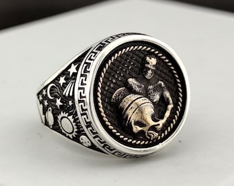 Anillo del Horóscopo de Acuario, Anillo del Zodiaco de Acuario, Anillo de Acuario, Anillo del Sello de la Constelación, Joyería de Astrología Mujeres, Joyas del Zodíaco, Anillo de Acuario