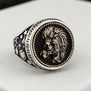 Silver Lion Ring, Lion Horoscope Ring, Leo Zodiac Ring,Leo Ring,initial  Signet Ring,Astrology Jewelry Women,Zodiac Jewelry,Leo Ring Men
