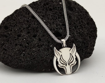 Sterling Silver Wolf Head Pendant Necklace - Viking Jewelry Gift