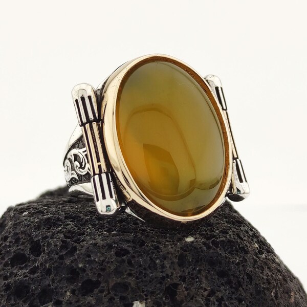 Yellow Stone Ring - Etsy