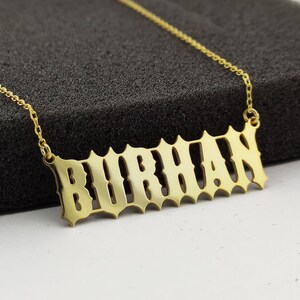 14 Sterling gold plated  Silver Name Necklace,Personalized Jewelry,Custom Name Jewelry,Mothers Day Gift,Gift for Mom,Gold Name Necklace