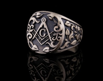 Anello Massonico D'argento|Anelli Da Uomo Di Alta Qualità - Foto 10