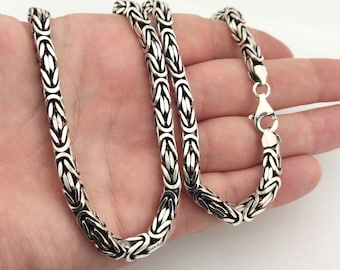 Handgemaakte sterlingzilveren Byzantijnse ketting - Bali Design